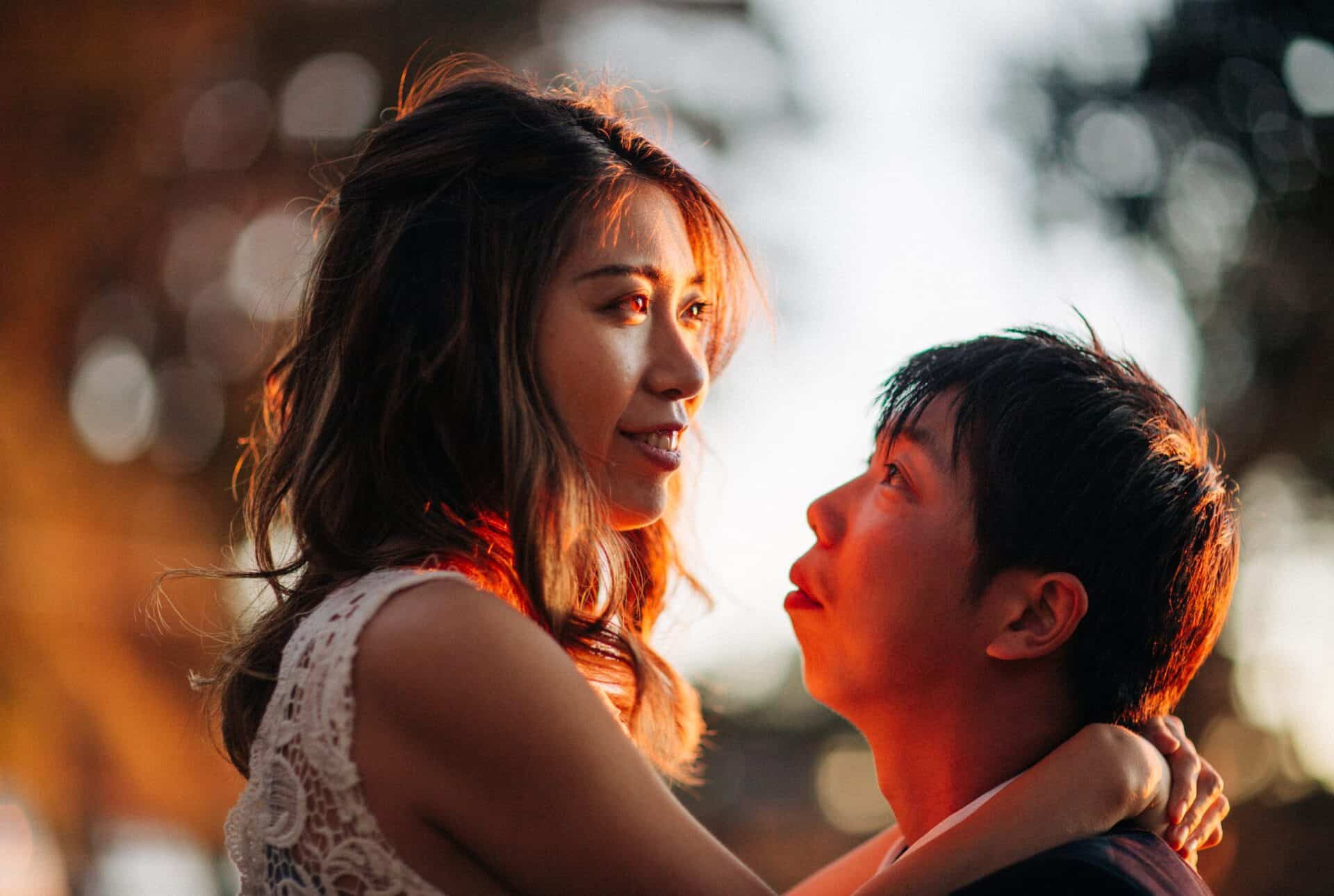 Close-up portrait of a couple sharing an emotional moment during their destination wedding in Costa Rica.