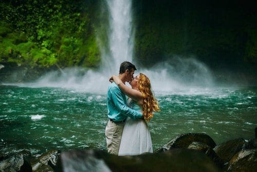 A Rainforest Engagement Lilian & Michael La Fortuna Waterfall & Arenal Lake, Costa Rica