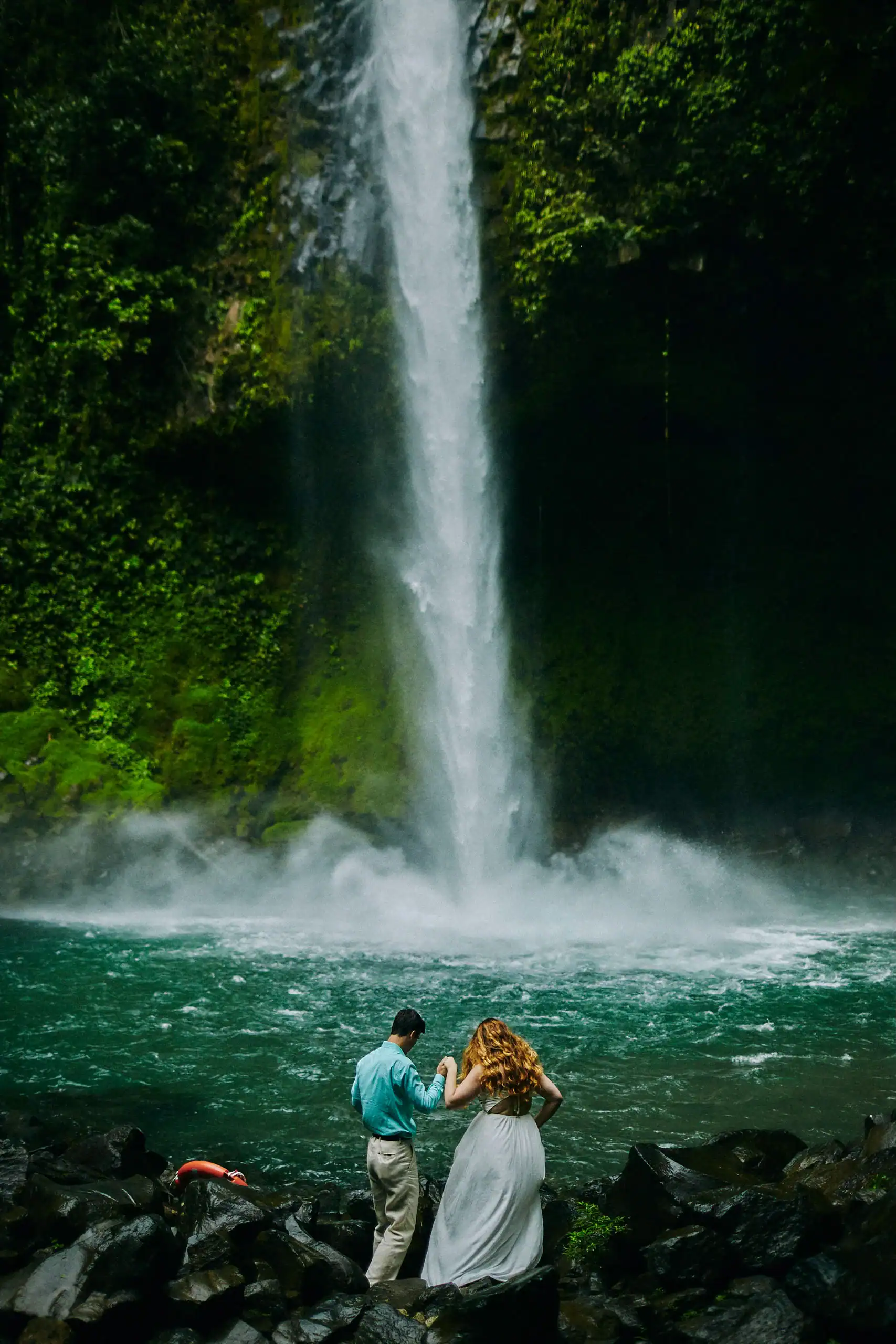weddings costa rica waterfall engagement session 