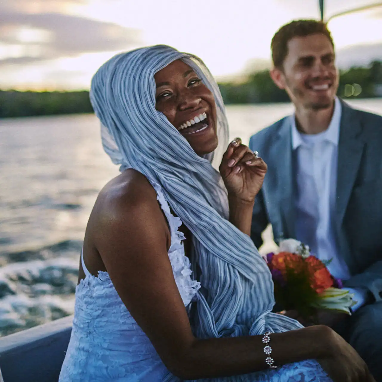 weddings costa rica bride and groom on a boat