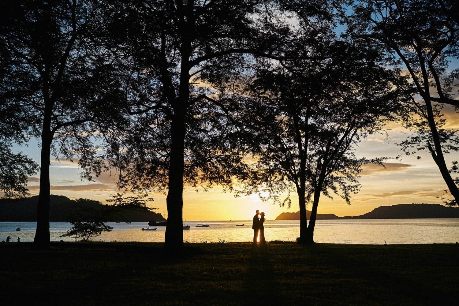 Cc beachfront papagayo wedding photographer capturing a couple during. Sunset at the beach