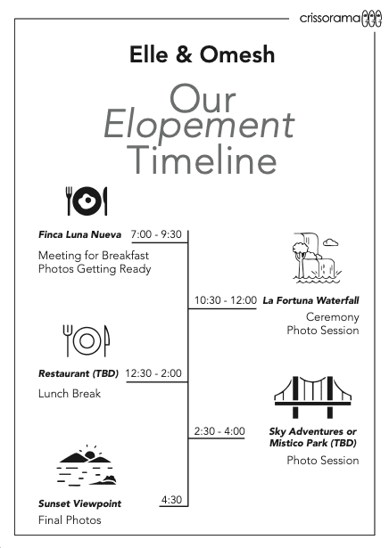 full day elopement timeline