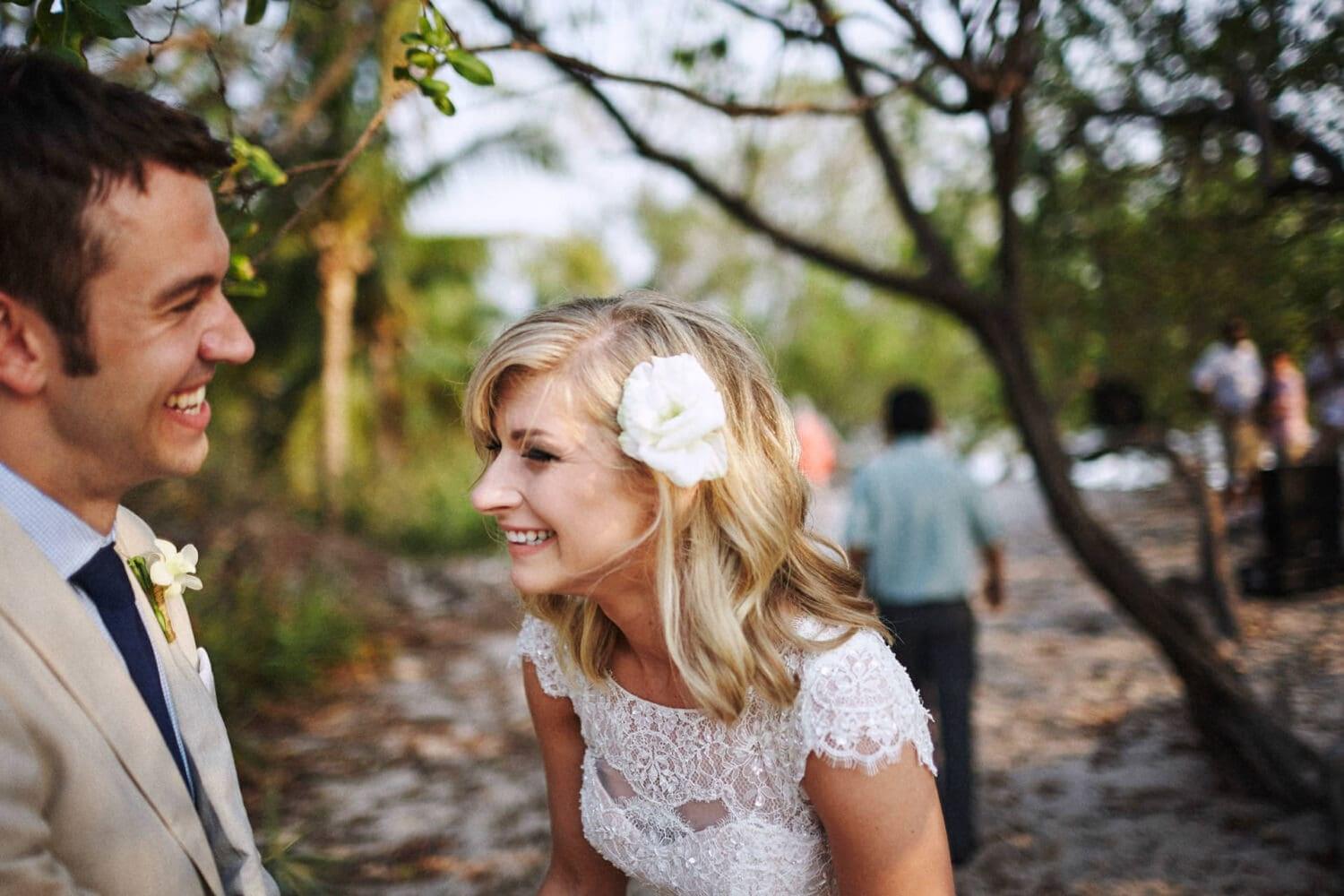 Bride and groom during an outdoor destination wedding in Costa Rica photographed by Crissorama